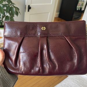 Vintage Letisse Leather Clutch - maroon